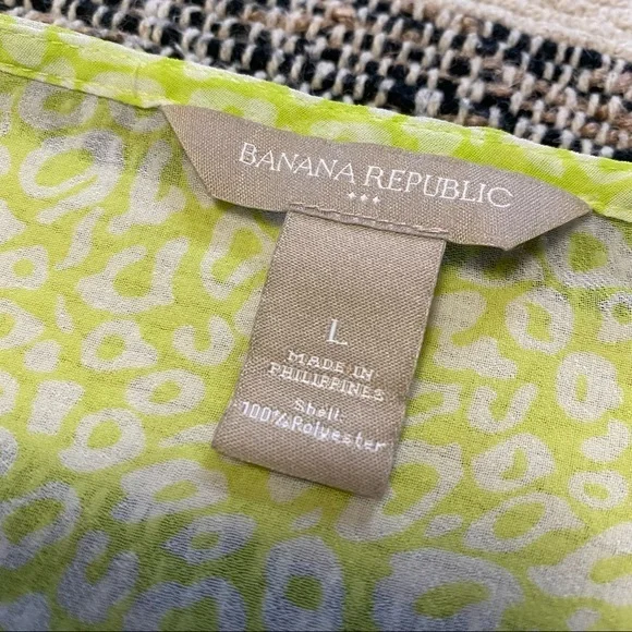 Banana Republic neon yellow animal print sheer button down shirt - Picture 14 of 14